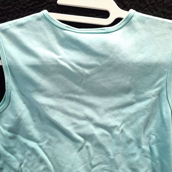 Signature Expressions Womens Tank Top Blue Size Large 100% Cotton Pullover VNeck - Picture 12 of 12